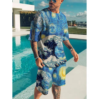 Men's 2-piece Summer Fashion Casual Short-sleeved outfit
