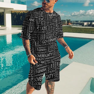 Men's 2-piece Summer Fashion Casual Short-sleeved outfit