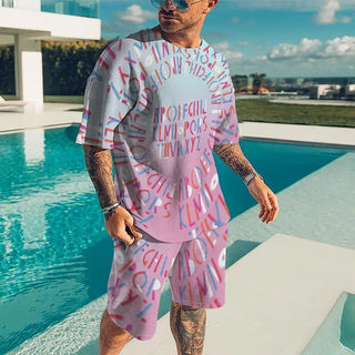 Men's 2-piece Summer Fashion Casual Short-sleeved outfit
