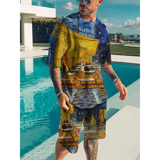 Men's 2-piece Summer Fashion Casual Short-sleeved outfit