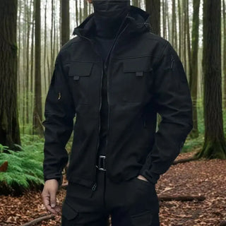 Winter Outdoor Waterproof Suits Men Tactical Windproof Hooded Jacket Fleece Warm Pants Multi-pocket  Thermal Sets Autumn