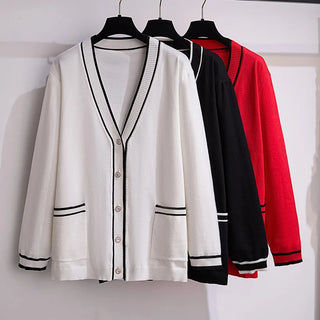 Women's V-Neck Cardigan knitted sweater