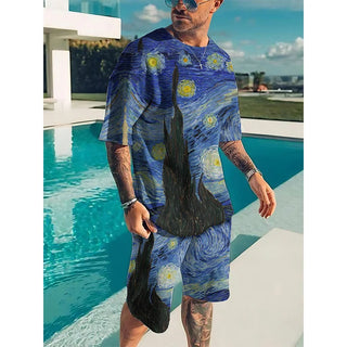 Men's 2-piece Summer Fashion Casual Short-sleeved outfit