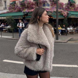New Fashion Fluffy Fur Coat
