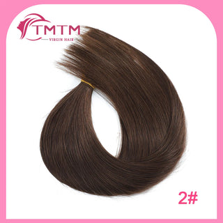 Straight Bulk Human Hair Extensions Brazilian Remy Human Hair No Weft 16-28 Inch Pre-Colored Copper Brown Bulk Hair For Braiding