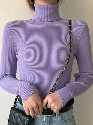 Women Fall Turtleneck Sweater Knitted Soft Pullovers Cashmere Jumpers Basic Soft Sweaters For Women 2025 Autumn Winter
