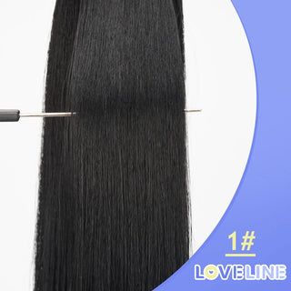 LOVELINE  7Pcs Clip In Hair Extensions 100% Human Hair Clip In Human Hair 120G Straight Remy Hair Natural Black