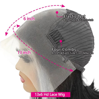 30 40 Inch Bone Straight Natural Color Human Hair Wig 13x6 HD Transparent Front Lace Closure Wigs Brazilian Hair For Black Women