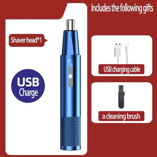 Ear and Nose Hair Trimmer for Men 360 Rotating Dual-Blade Electric Shaver Professional Ear Nose Hair Clipper Facial Hair Removal