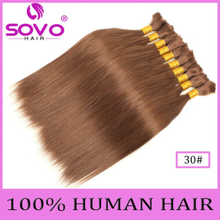 SOVO Brazilian Bulk Hair For Braiding Remy Hair Human Hair Bundles Bone Straight No Weft Natural Braiding Hair Extensions Weaves