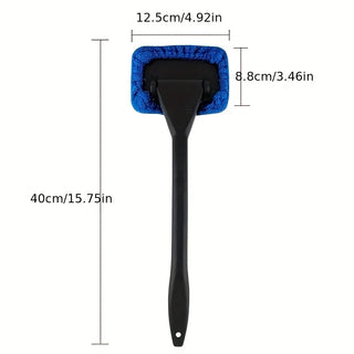 Car Window Cleaner Brush Kit Microfiber Windshield Cleaning Tool Auto Interior Glass Wash Wiper Long Handle Reusable Cloth Pad