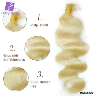 Body Wave Human Hair For Braiding Burmese Remy Braiding Hair Bulk No Weft Double Drawn Bundles Color 30 613 Boho Box Braids Hair