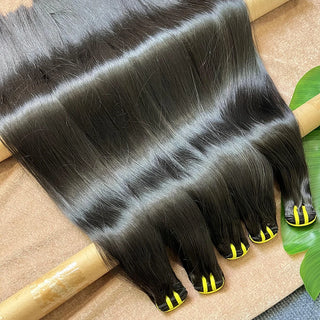 SWANEE Double Drawn Bone Straight Unprocessed Human Hair Bundle Remy Lady Hairs Natural Color for Black Women Hair Extensions