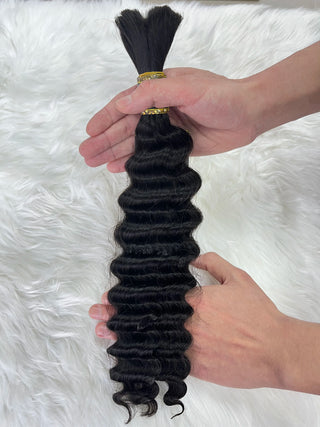 Deep Curly Bulk Human Hair Deep Wave for Boho Braids No Weft Brazilian Virgin  Bulk Human Hair for Braiding 14 To 28 Inch