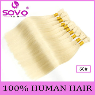 SOVO Brazilian Bulk Hair For Braiding Remy Hair Human Hair Bundles Bone Straight No Weft Natural Braiding Hair Extensions Weaves