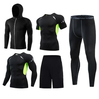 5 Pcs Men's Tights Workout Fitness Training Tracksuit