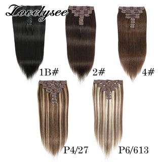 160G Thick Ends Clip in Hair Extensions Human Hair Double Weft Hair Extensions Brazilian 100% Remy Human Hair for Woman 14"-28"
