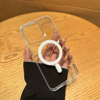 Transparent Magsafe Magnetic Case For iPhone 16 15 12 11 14 13 Pro Max Mini Plus Silicone Acrylic For Magsafe Cover Back Case