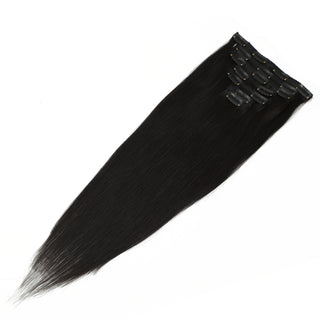 Dark Brown Clip in Hair Extension Human Hair Real Natural  Hair Extension Double Weft Full Head 7PCS Clip Ins For Add Volume
