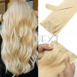 Invisible Clip in PU Human Hair Extension 12''-24'' Natural Straight Hair 7pcs/set Machine Remy Hair For Women 100g-120g