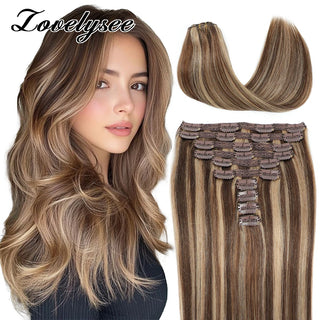 160G Thick Ends Clip in Hair Extensions Human Hair Double Weft Hair Extensions Brazilian 100% Remy Human Hair for Woman 14"-28"