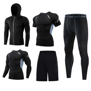 5 Pcs Men's Tights Workout Fitness Training Tracksuit