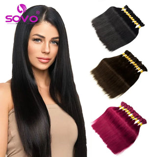 SOVO Brazilian Bulk Hair For Braiding Remy Hair Human Hair Bundles Bone Straight No Weft Natural Braiding Hair Extensions Weaves