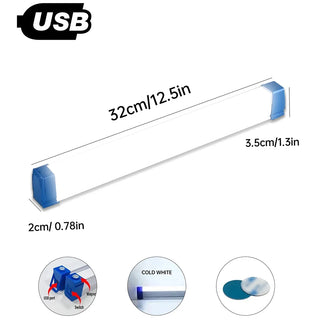 1pc Rechargeable LED Motion Sensor Cabinet Light - Ideal for Closet, Kitchen, Wardrobe, Stairs - Battery Operated Night