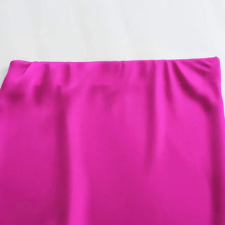 TRAFZA 2024 Y2K Casual Women Long Skirt Spring Elastic High Waisted A-Line Casual Female Satin Skirts High Street Lady Skirts