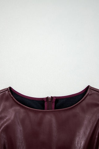 Wild Ginger Vegan Leather Sleeveless Mini Dress
