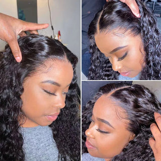 30 34 inch Deep Wave Transparent Lace Frontal Human Hair Wigs For Black Woman Brazilian 13x4 Lace Front Wig Human Hair Beidwin