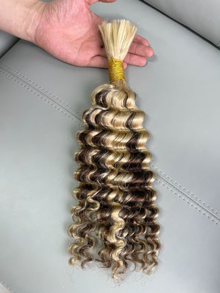Deep Curly Bulk Human Hair Deep Wave for Boho Braids No Weft Brazilian Virgin  Bulk Human Hair for Braiding 14 To 28 Inch