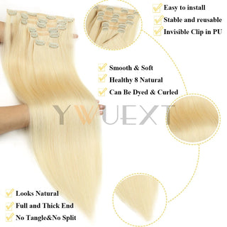 Invisible Clip in PU Human Hair Extension 12''-24'' Natural Straight Hair 7pcs/set Machine Remy Hair For Women 100g-120g