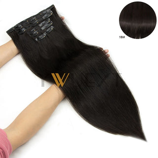 Invisible Clip in PU Human Hair Extension 12''-24'' Natural Straight Hair 7pcs/set Machine Remy Hair For Women 100g-120g