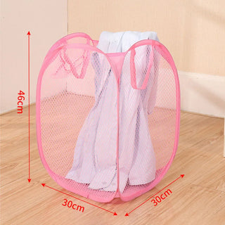 Foldable Hand-Held Laundry Basket Dirty Clothes Storage Grid Basket Household Organizer for Clothes