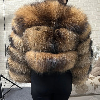2025 Plus Size tops MAOMAOKONG Clothing Curve coat Women's Natural real raccoon Fur Coat winter jackets outerwears Female Vest