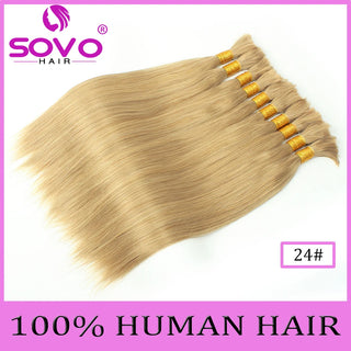 SOVO Brazilian Bulk Hair For Braiding Remy Hair Human Hair Bundles Bone Straight No Weft Natural Braiding Hair Extensions Weaves