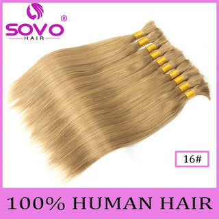SOVO Brazilian Bulk Hair For Braiding Remy Hair Human Hair Bundles Bone Straight No Weft Natural Braiding Hair Extensions Weaves