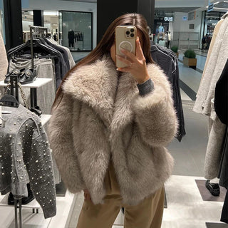 New Fashion Fluffy Fur Coat