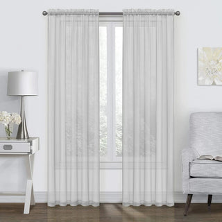 Soild Color Sheer Curtains Semi Transparent Voile Grommet Glass Screen Window Curtains for Living Dining Room Tulle Drapes