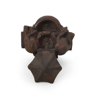 37.25 High Elaine Sapos Fountain Rustic MultiBrown Hand Crafted Resistant Floor Fountain with Light