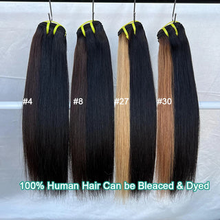 SWANEE Double Drawn Bone Straight Unprocessed Human Hair Bundle Remy Lady Hairs Natural Color for Black Women Hair Extensions
