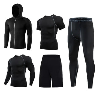 5 Pcs Men's Tights Workout Fitness Training Tracksuit
