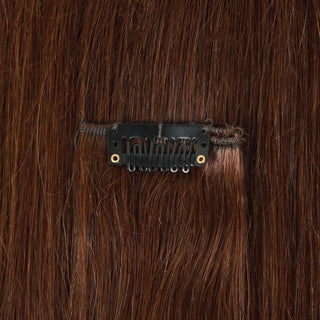 Dark Brown Clip in Hair Extension Human Hair Real Natural  Hair Extension Double Weft Full Head 7PCS Clip Ins For Add Volume