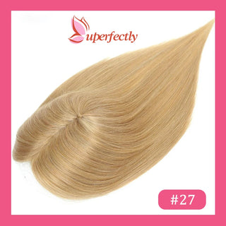 Uperfectly 10" 12" 14" Topper Hair Piece with Bangs Straight  100% Real Remy Human Hair Topper for Women Injection Toupee