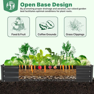 Galvanized Raised Garden Bed for Vegetables Flowers Herbs Metal Raised Garden Bed Kit with 2 PCS Tomato Cage Gloves Trellis Nett