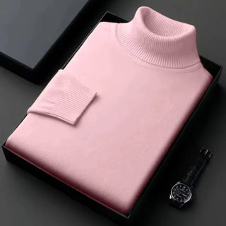 Autumn Mens High Quality Knitted Turtleneck Sweater Slim Fit Long Sleeve Anti-pilling Pullover Solid Color Trend Men Streetwea