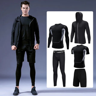 5 Pcs Men's Tights Workout Fitness Training Tracksuit