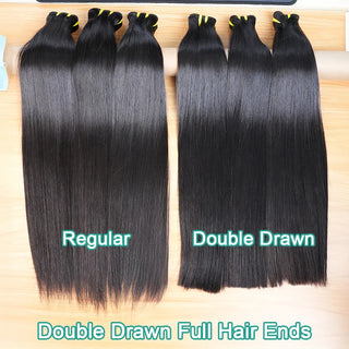 SWANEE Double Drawn Bone Straight Unprocessed Human Hair Bundle Remy Lady Hairs Natural Color for Black Women Hair Extensions
