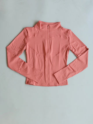 Fitfemme Women's Slim Fit Sports Jacket - High Neck, Full Zip, Long Sleeve, Multiple Colors for Yoga & Workout